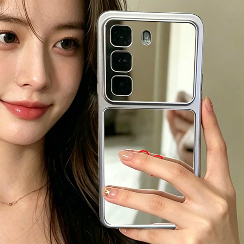 Oppo A78 - Custodia Morbida di Lusso con Specchio
