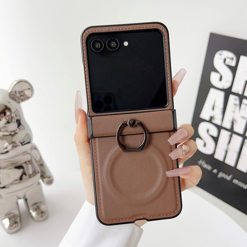 Phone Accessories Ring - Custodia in pelle con anello rotante