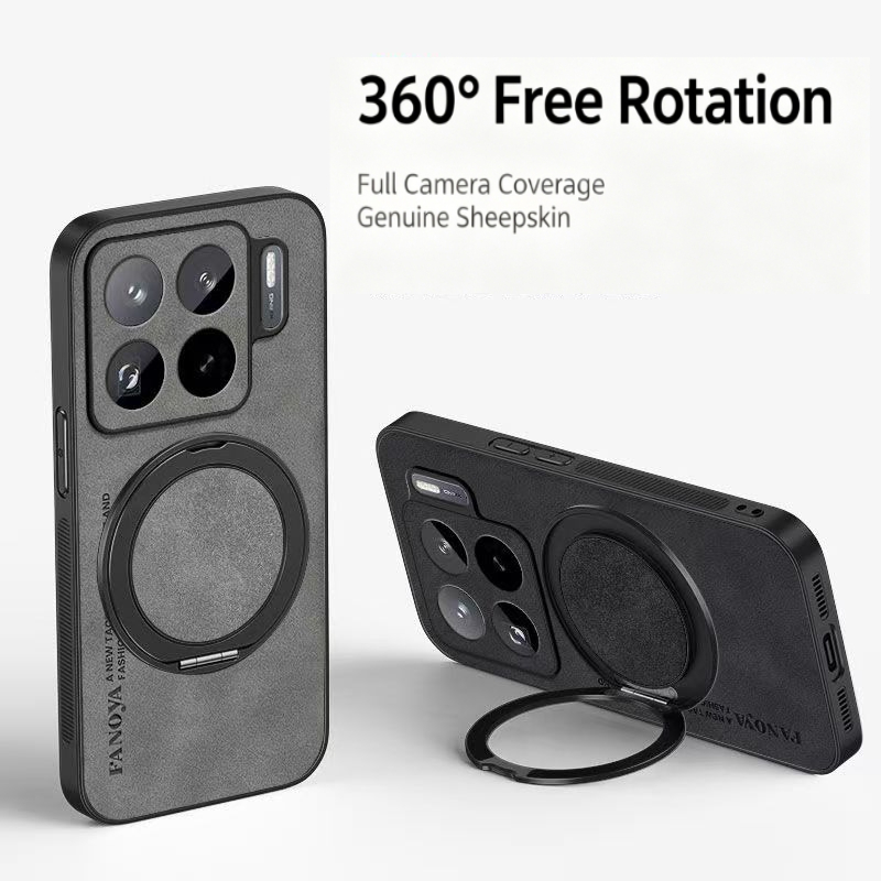 Phone Accessories Ring - Custodia Magnetica per Telefono in Pelle