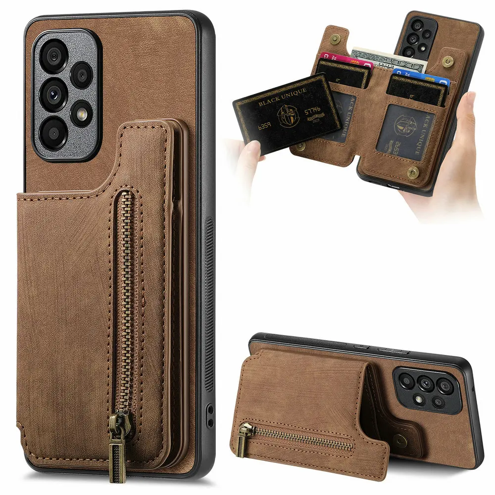 Oppo A78 - Custodia a Portafoglio in Pelle con